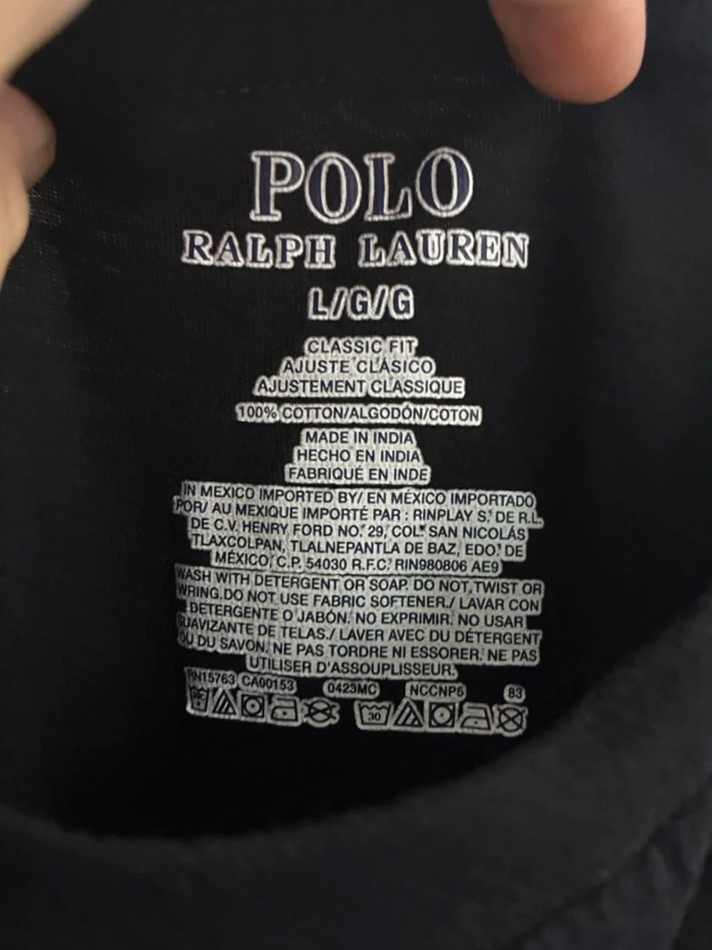 Polo by Ralph Lauren Black Short Sleeve Crew Tee with Red Pony